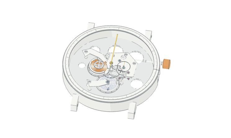 Cutaway mechanical watch from the Anatomy interactive gallery